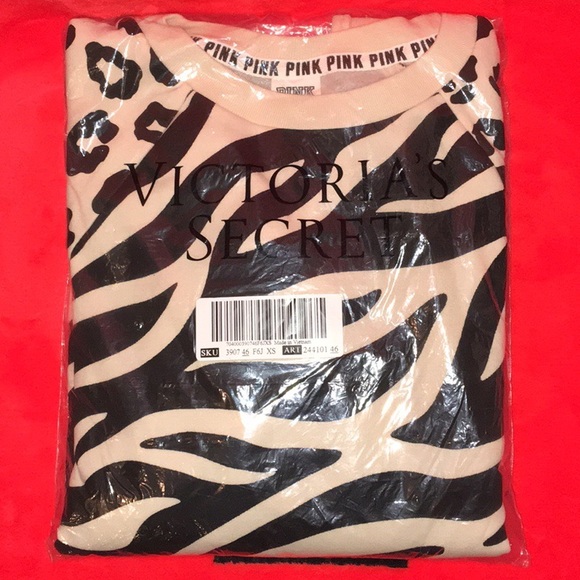 🛑SOLD🛑 Pink Zebra/Leopard Fleece Sweatshirt NEW - Picture 8 of 8